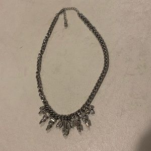 Forever 21 Gunmetal/Crystal Necklace